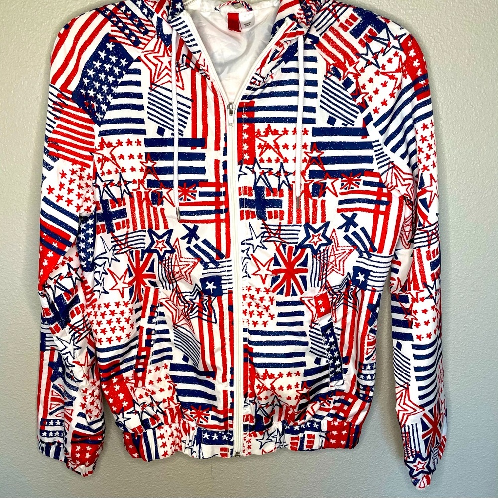Divided windbreaker  jacket patriot colores